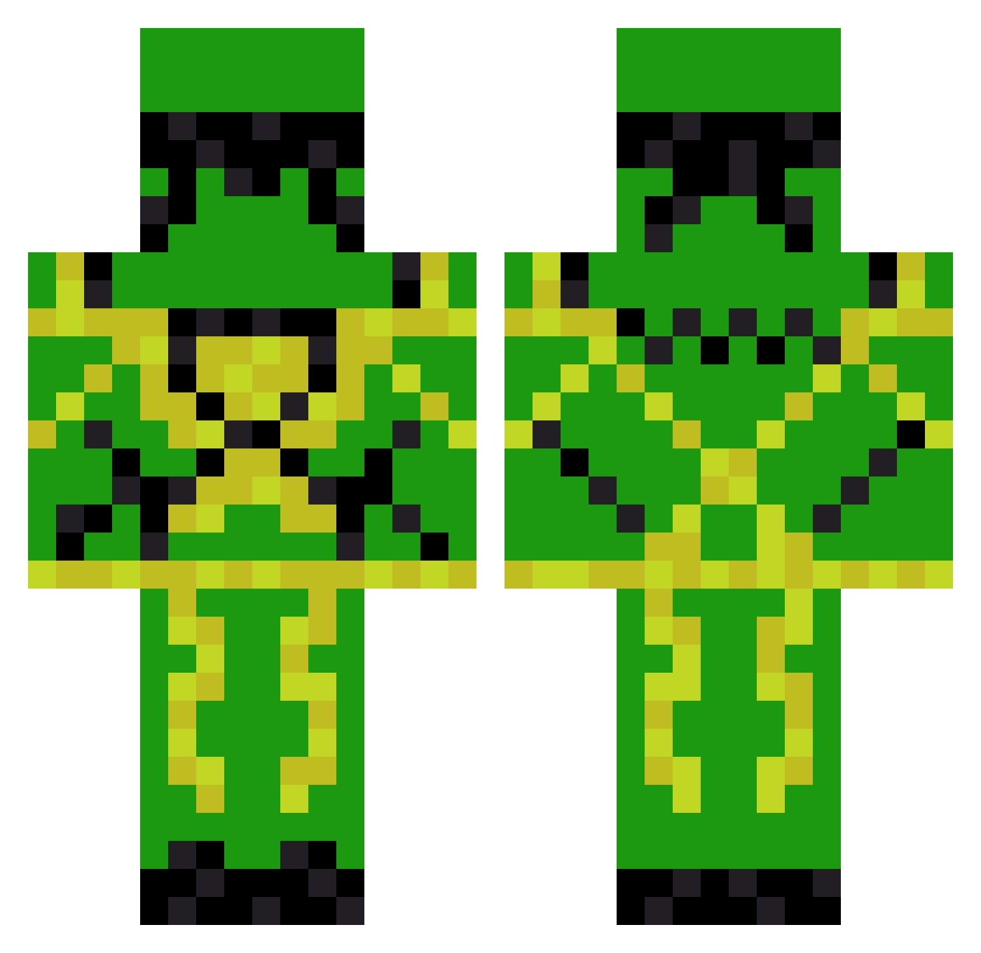 wildvines Minecraft skin, front and back view