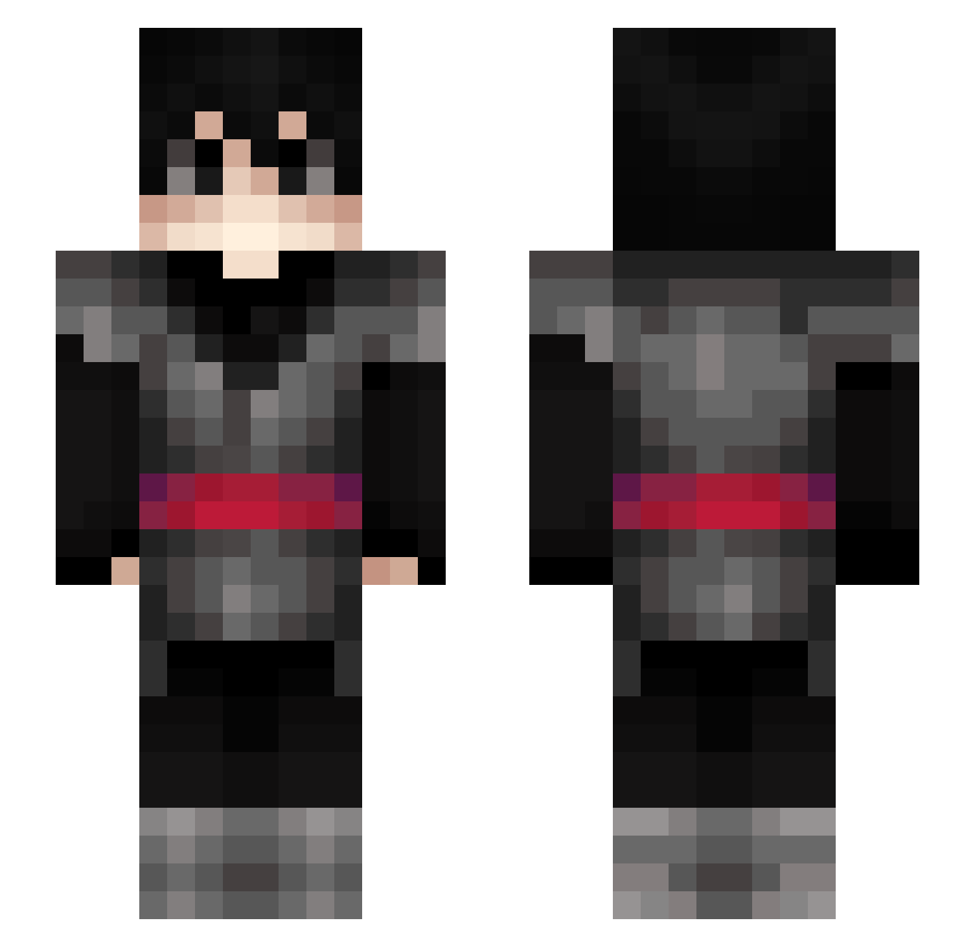 HaridadeOrg Minecraft skin, front and back view