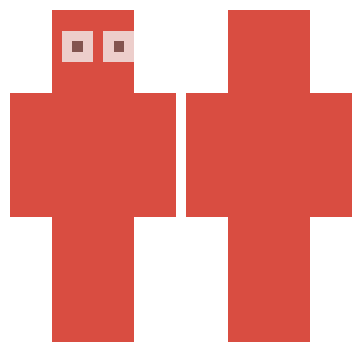 Twizzle Minecraft skin, front and back view