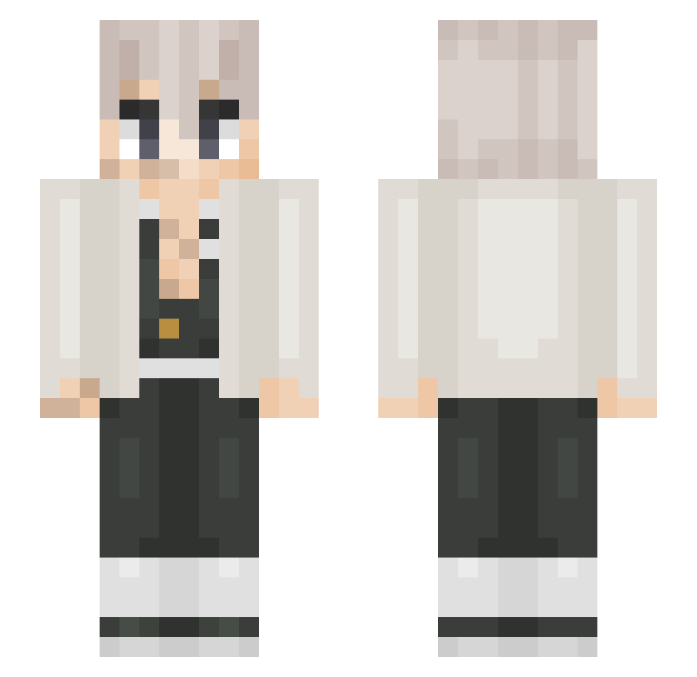 Tranchante Minecraft skin, front and back view