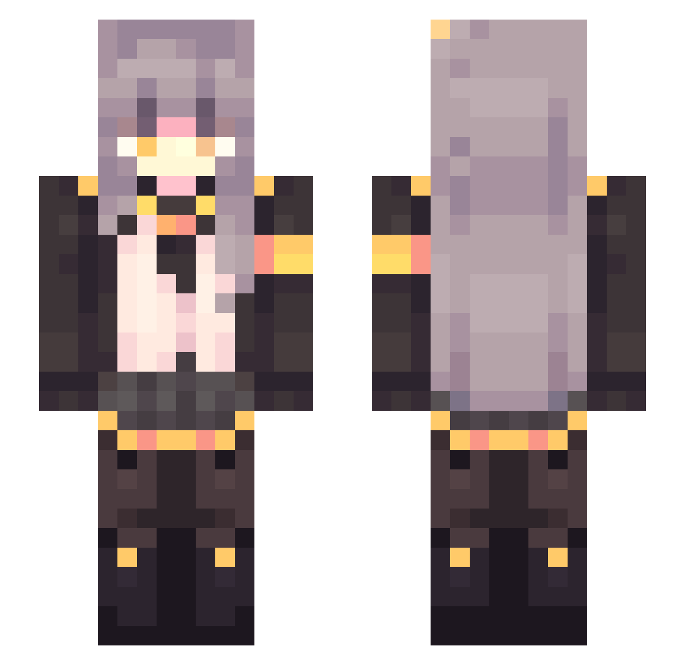 NotZargy Minecraft skin, front and back view