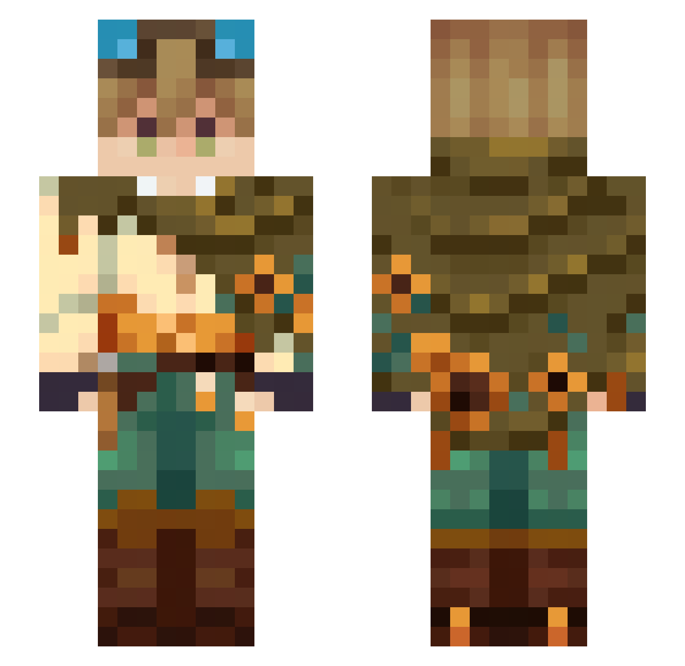 Cr1mson Minecraft skin, front and back view