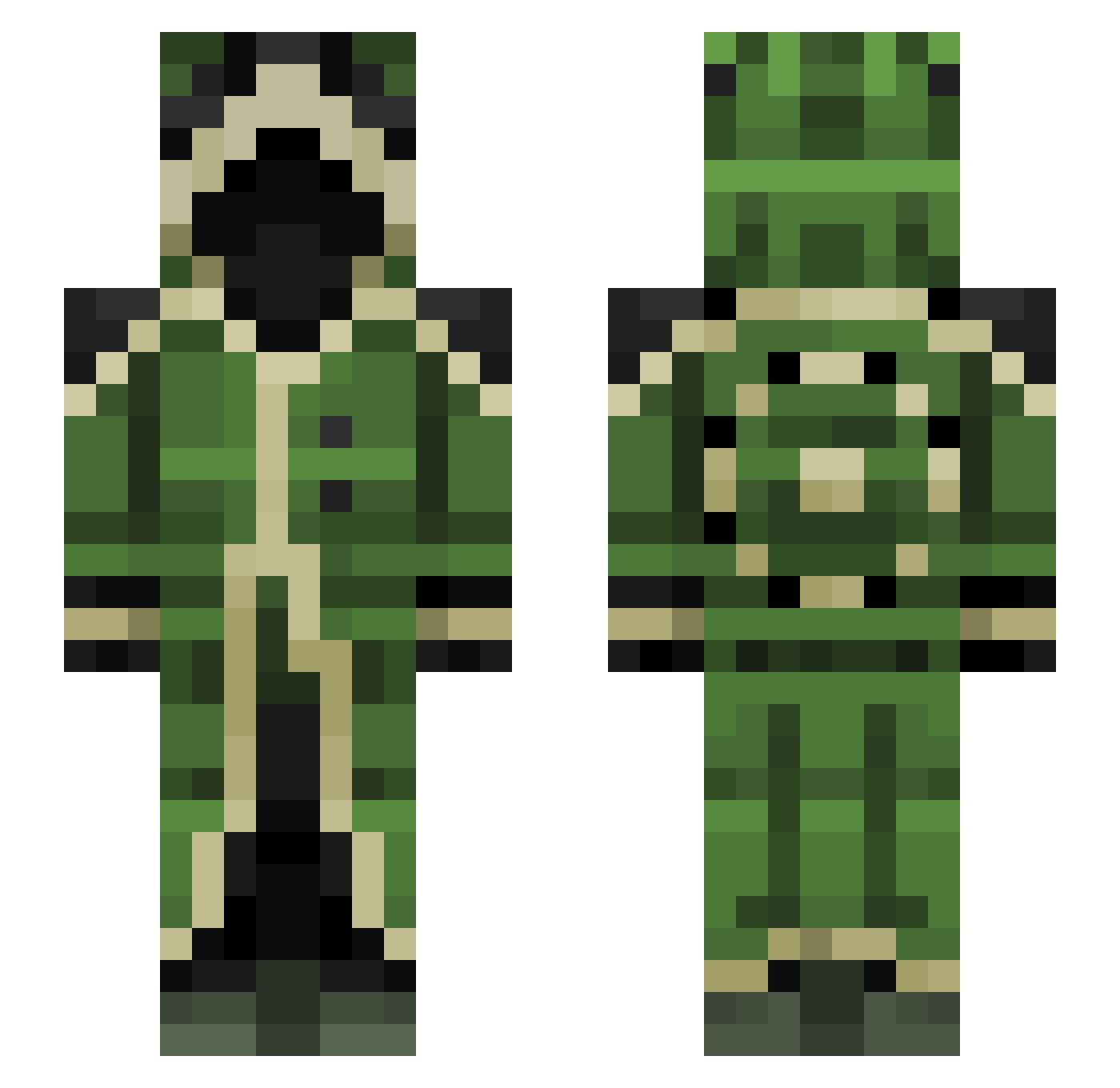 x4mad Minecraft skin, front and back view