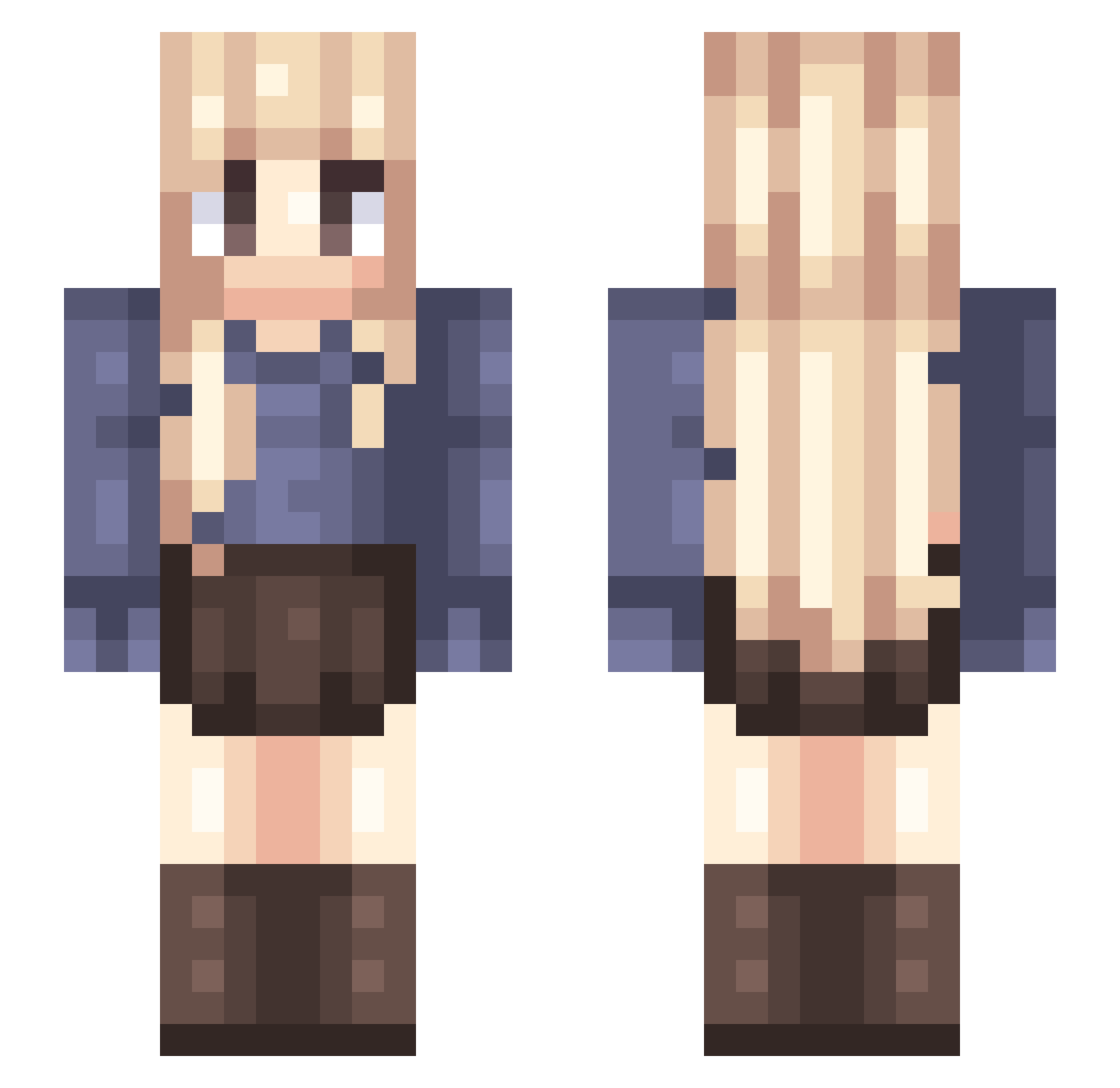 WongChad Minecraft skin, front and back view
