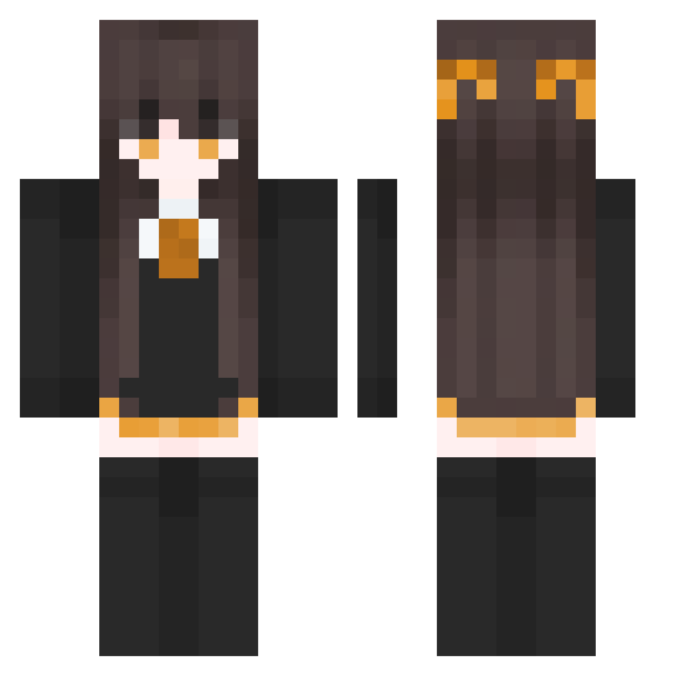 RateValor Minecraft skin, front and back view