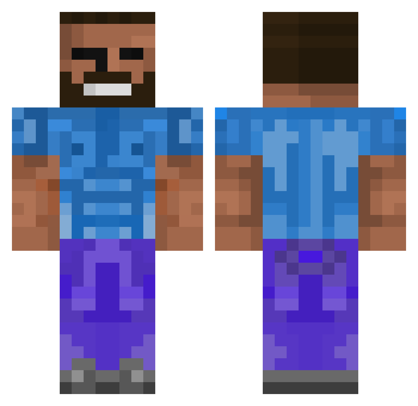 Silicon_Vampire Minecraft skin, front and back view