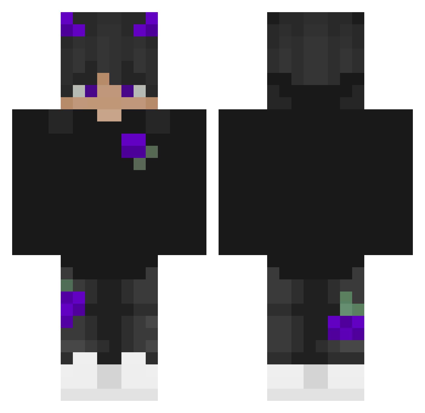 Polarov Minecraft skin, front and back view