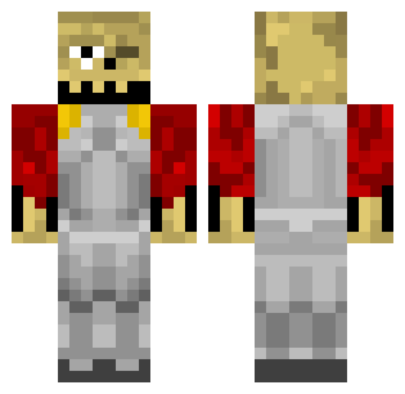 Fantasmagoric Minecraft skin, front and back view