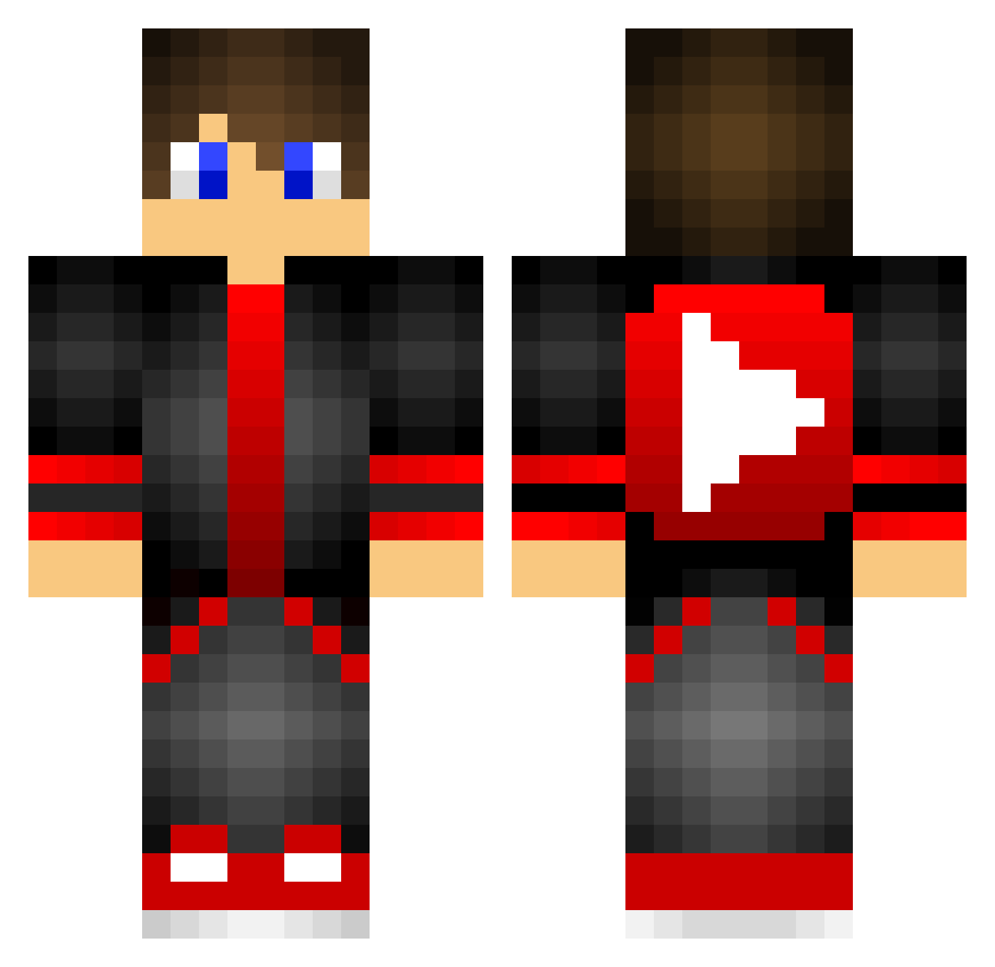 Stupefaction Minecraft skin, front and back view