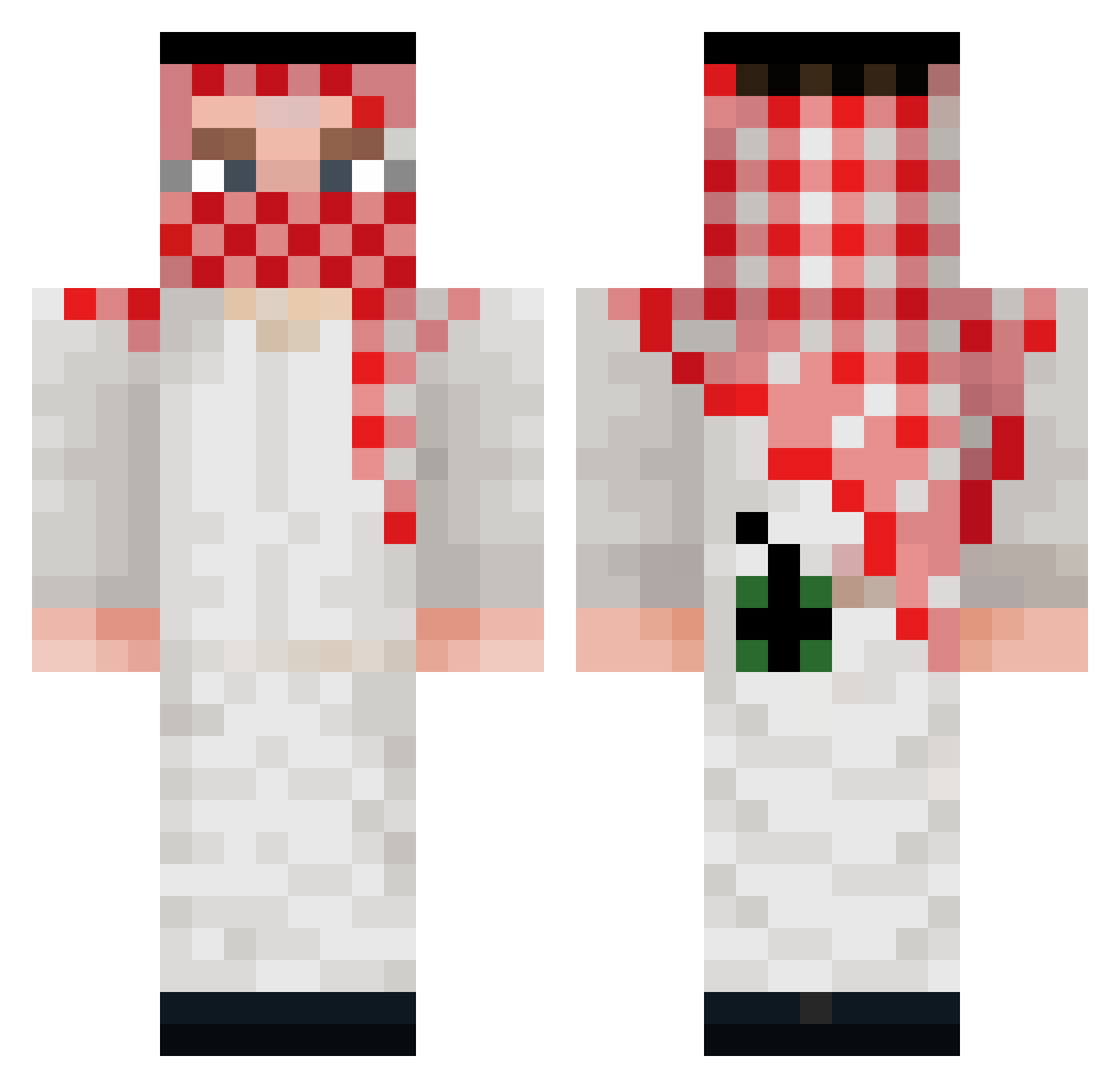 kzxp Minecraft skin, front and back view