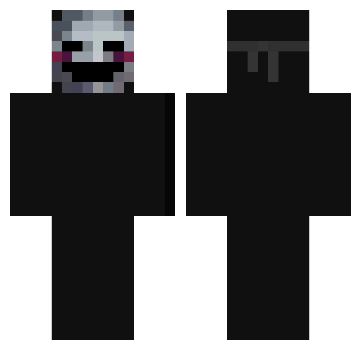 WolfLikeMe Minecraft skin, front and back view