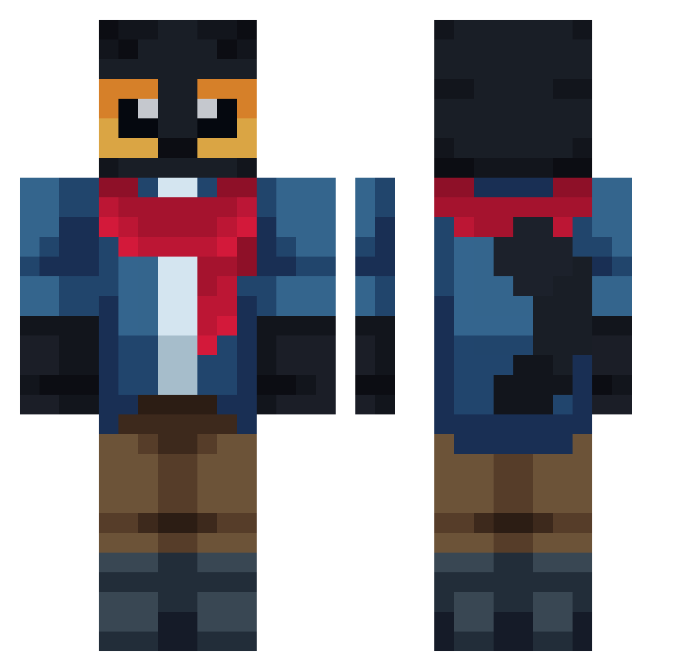 Ritalico Minecraft skin, front and back view