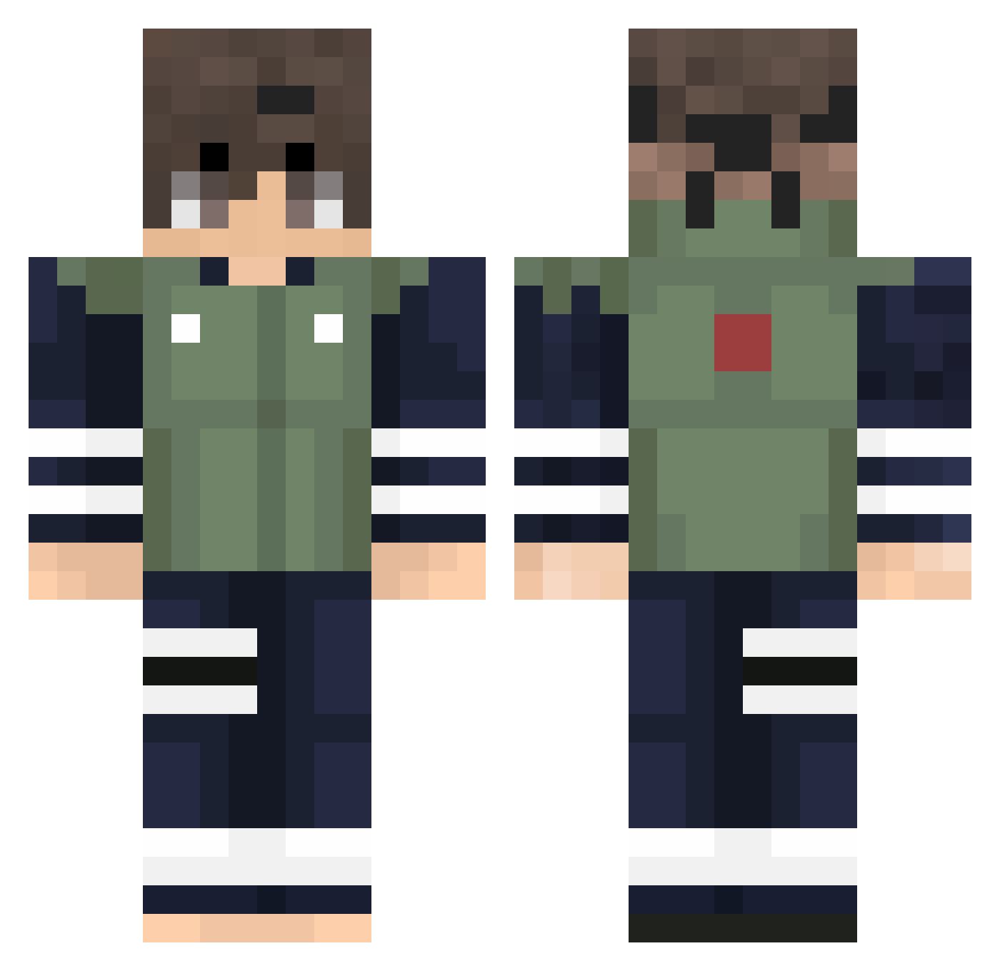 Mal24 Minecraft skin, front and back view