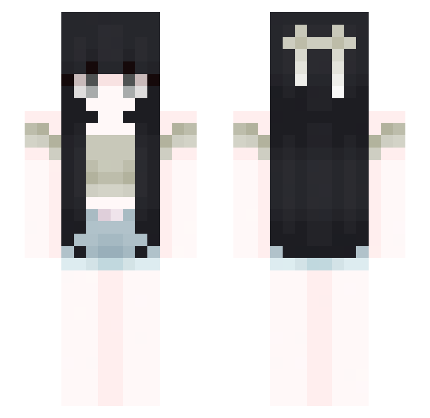 Dasie Minecraft skin, front and back view