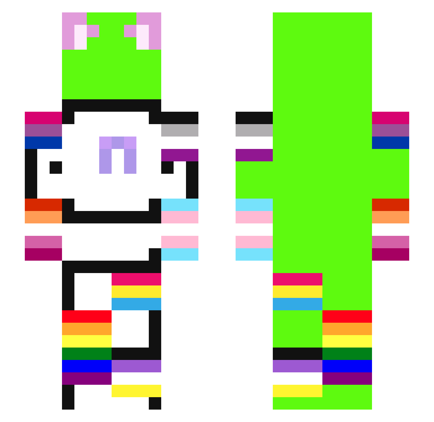santadio Minecraft skin, front and back view