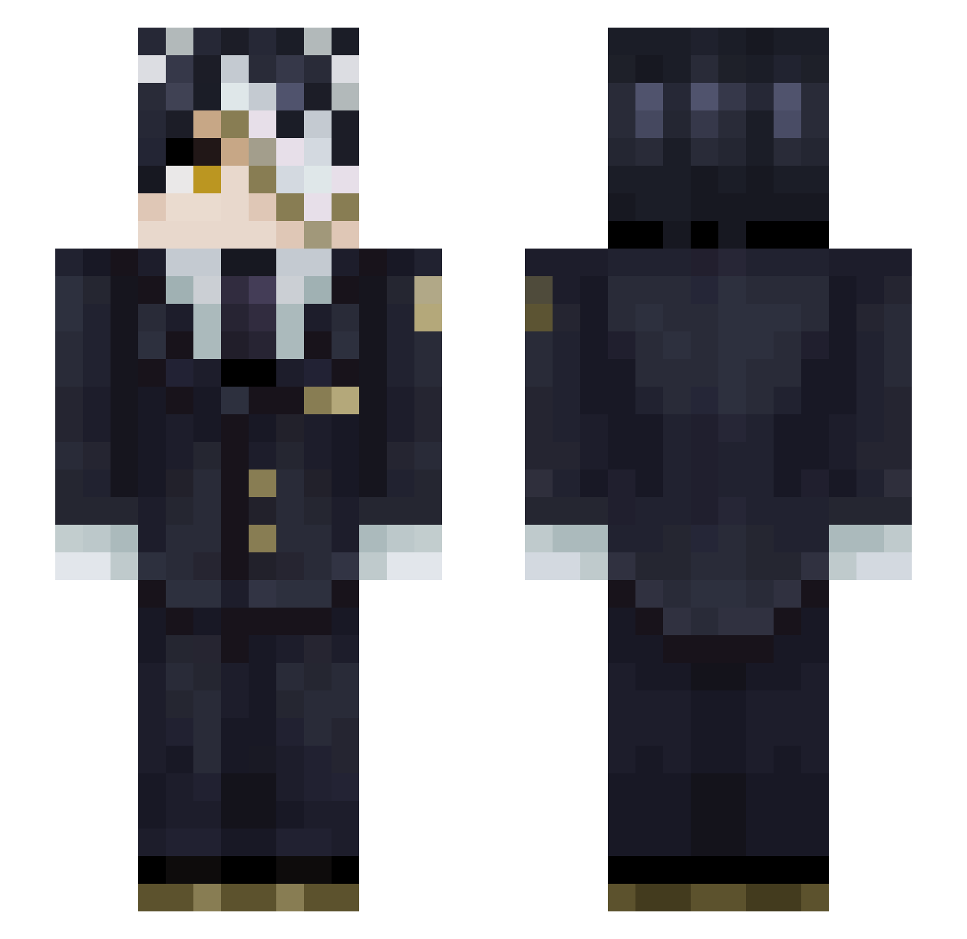arcane832 Minecraft skin, front and back view