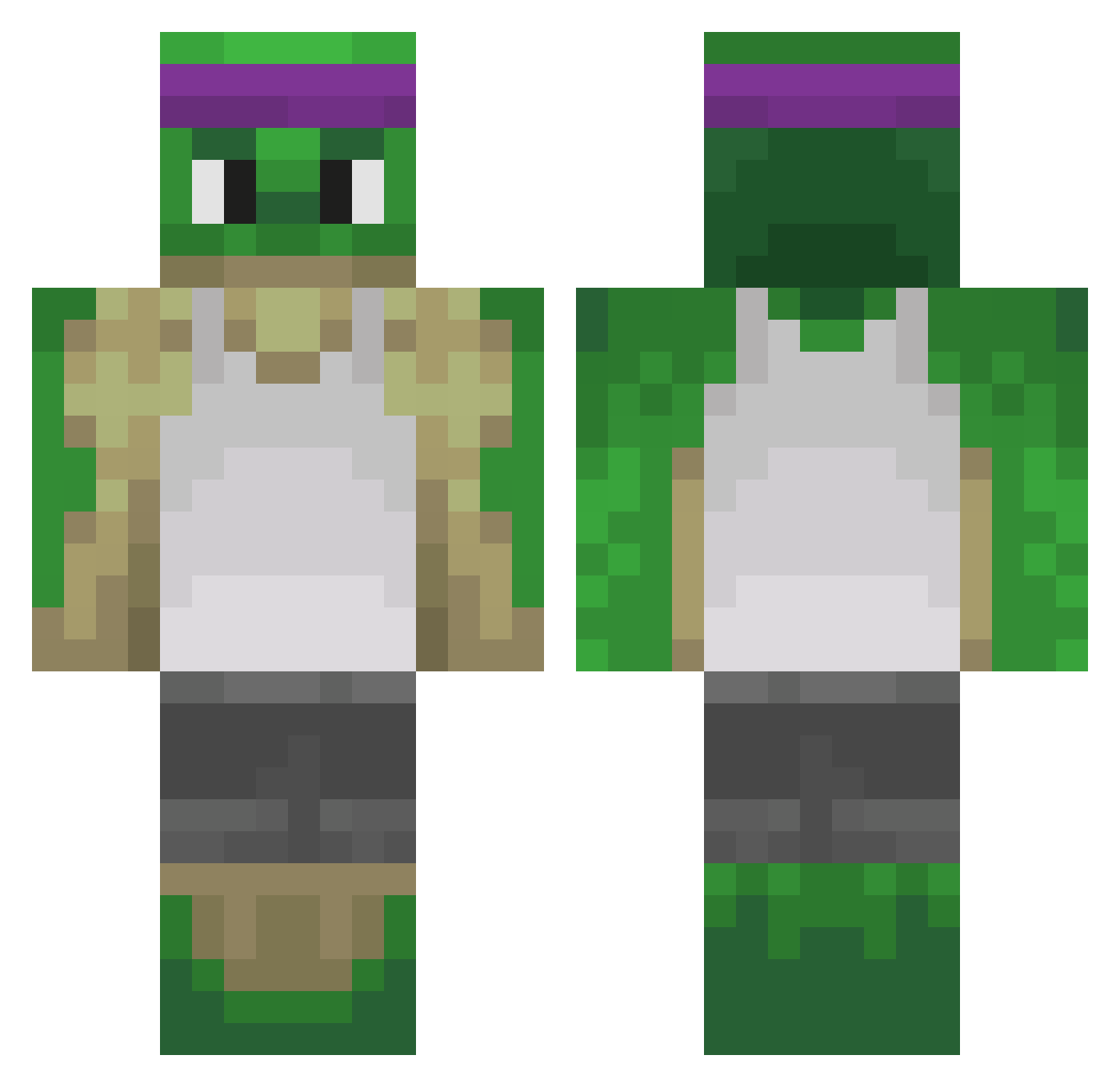 Kirckman Minecraft skin, front and back view