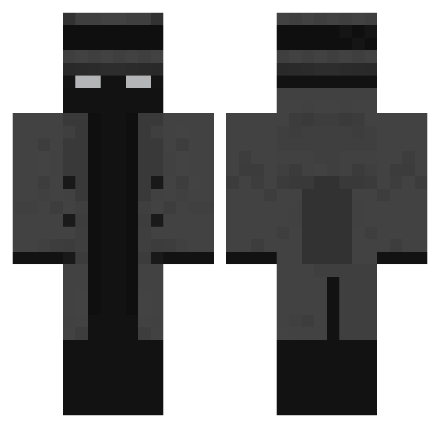 Verhxt Minecraft skin, front and back view
