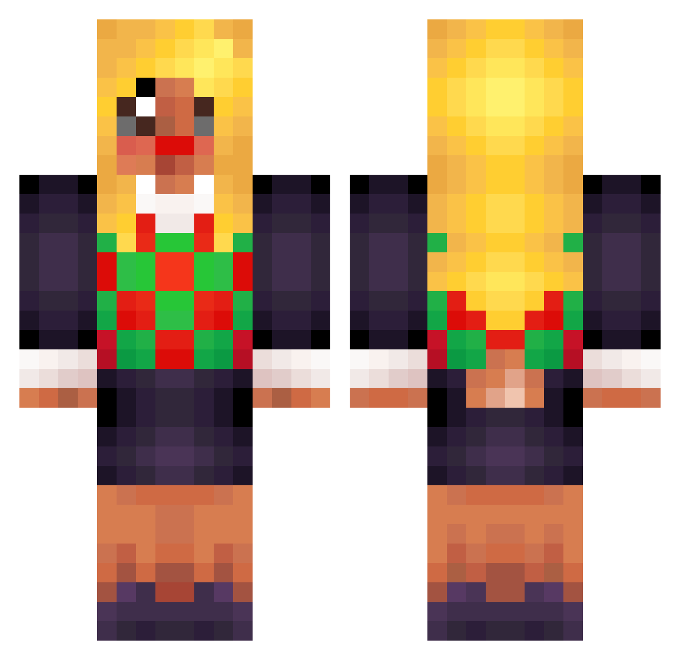 roolxdlol Minecraft skin, front and back view