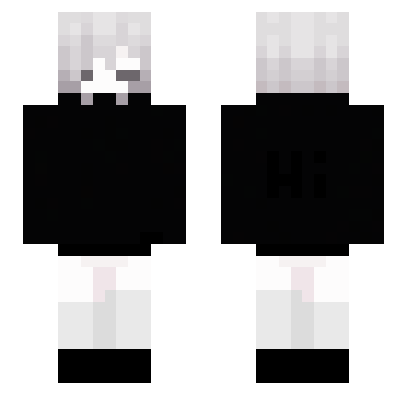 qvkei Minecraft skin, front and back view