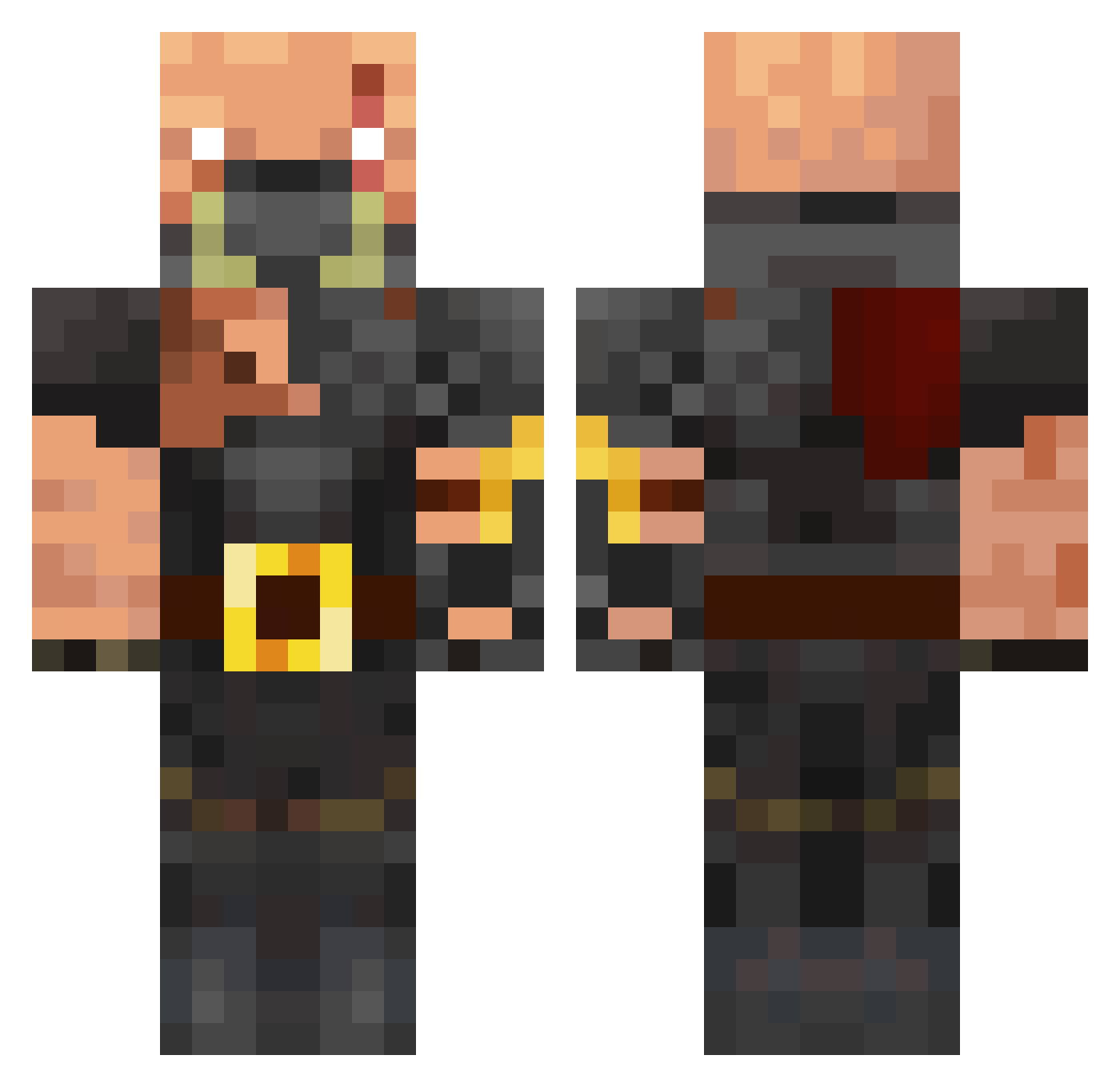 bekazcbbartek Minecraft skin, front and back view