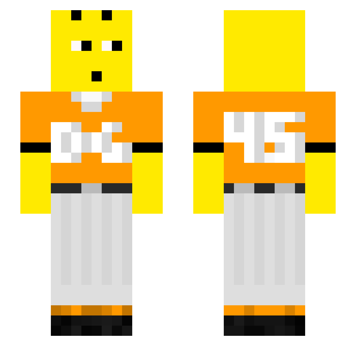 simnoell Minecraft skin, front and back view