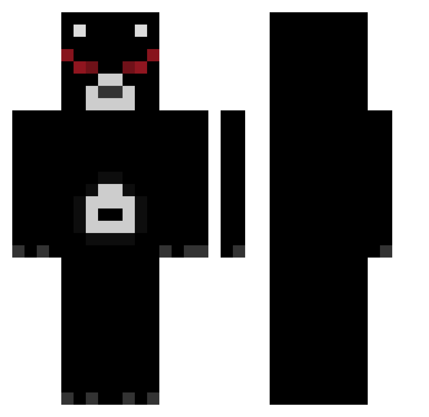 Aiopr Minecraft skin, front and back view