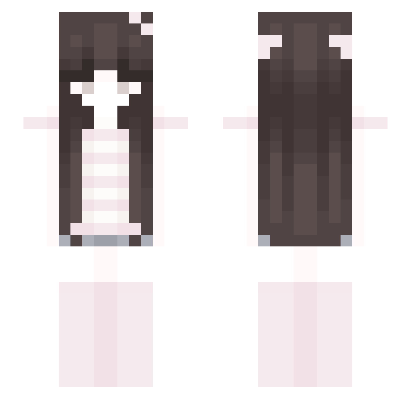 Strawbearrhea Minecraft skin, front and back view