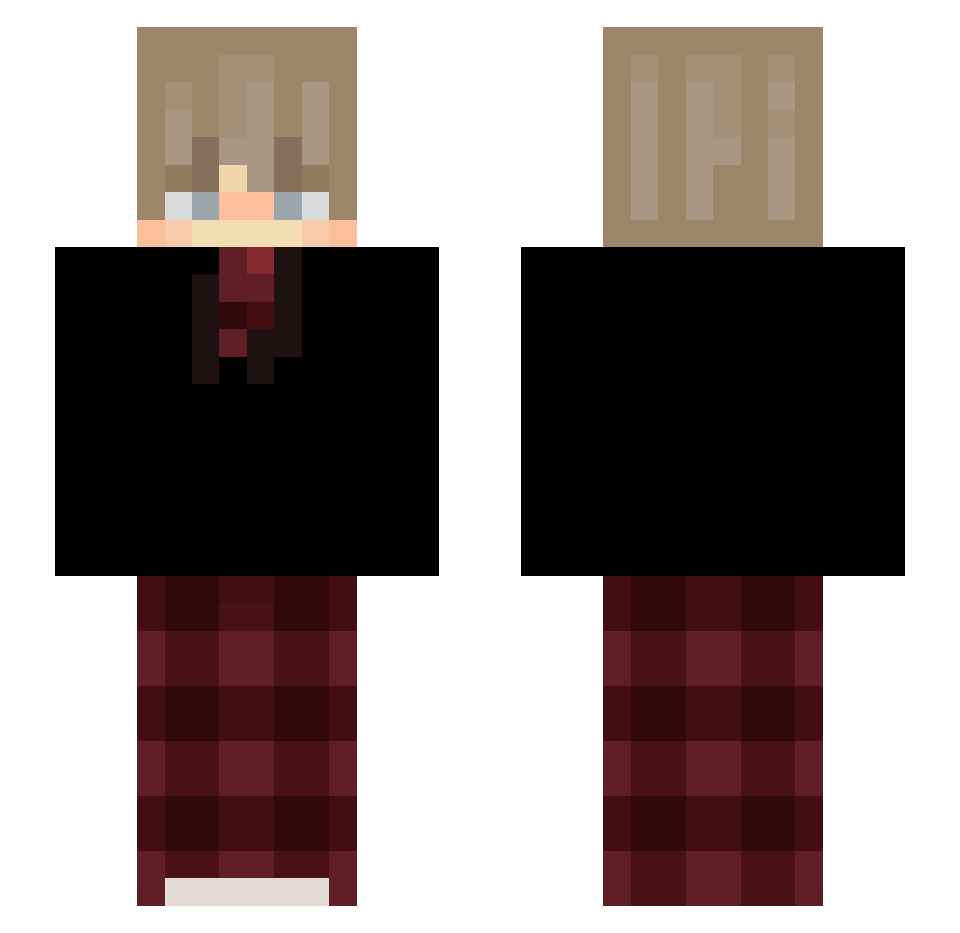 wiesulis Minecraft skin, front and back view