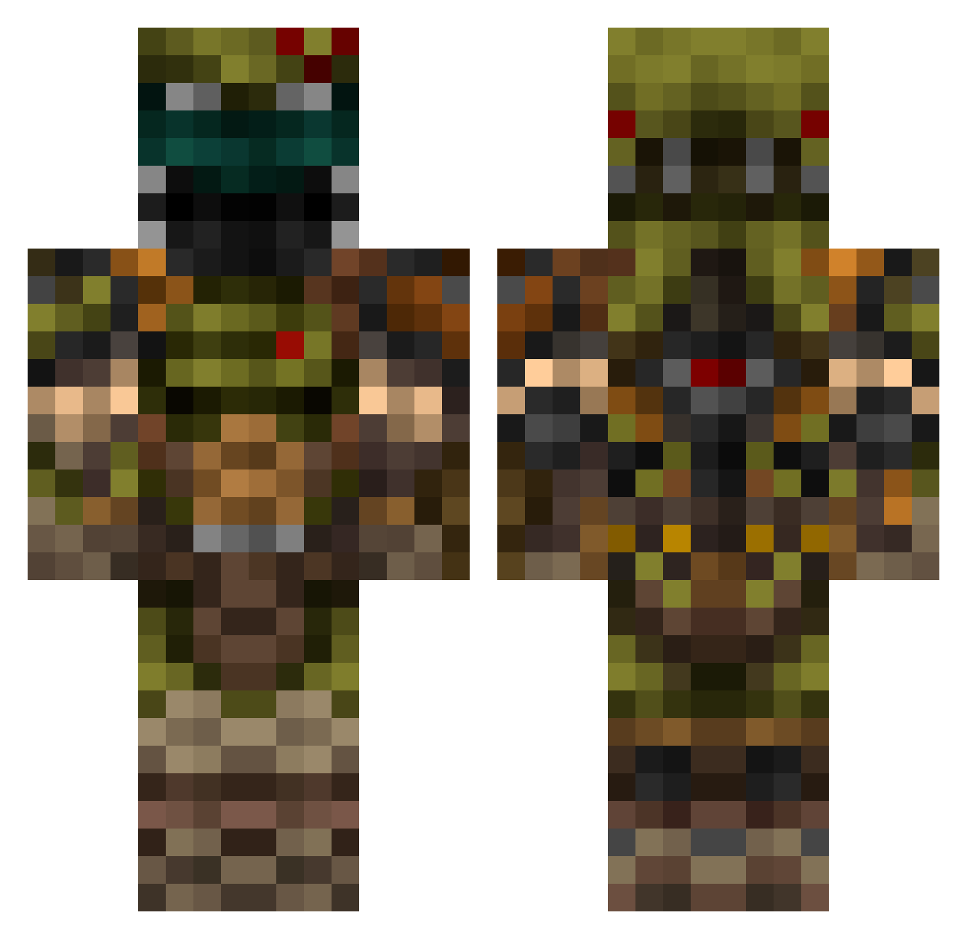 letalienplays10 Minecraft skin, front and back view