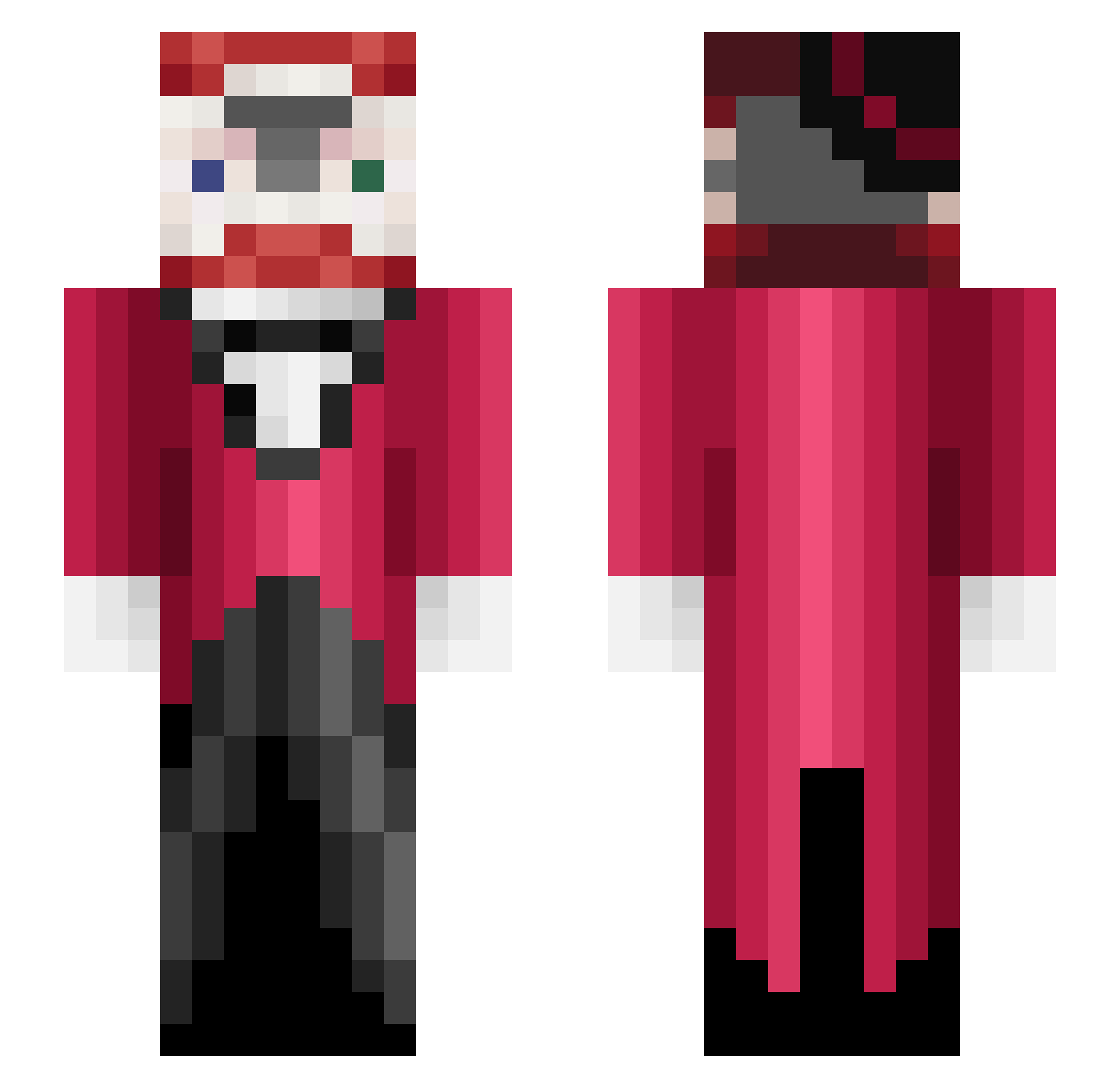 JPConte Minecraft skin, front and back view