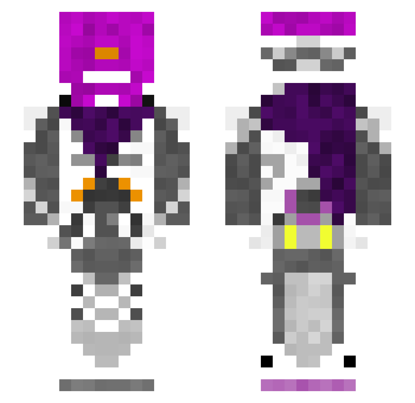 TheLCannon Minecraft skin, front and back view