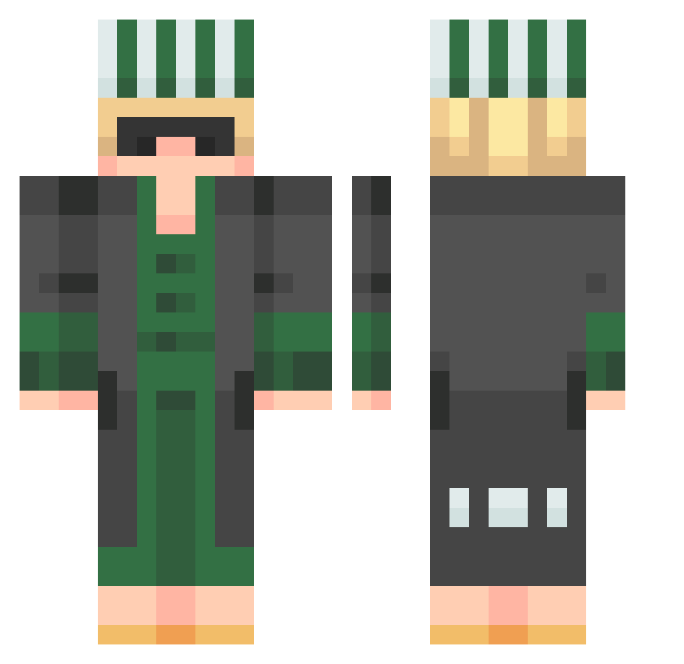 Joshua8i Minecraft skin, front and back view