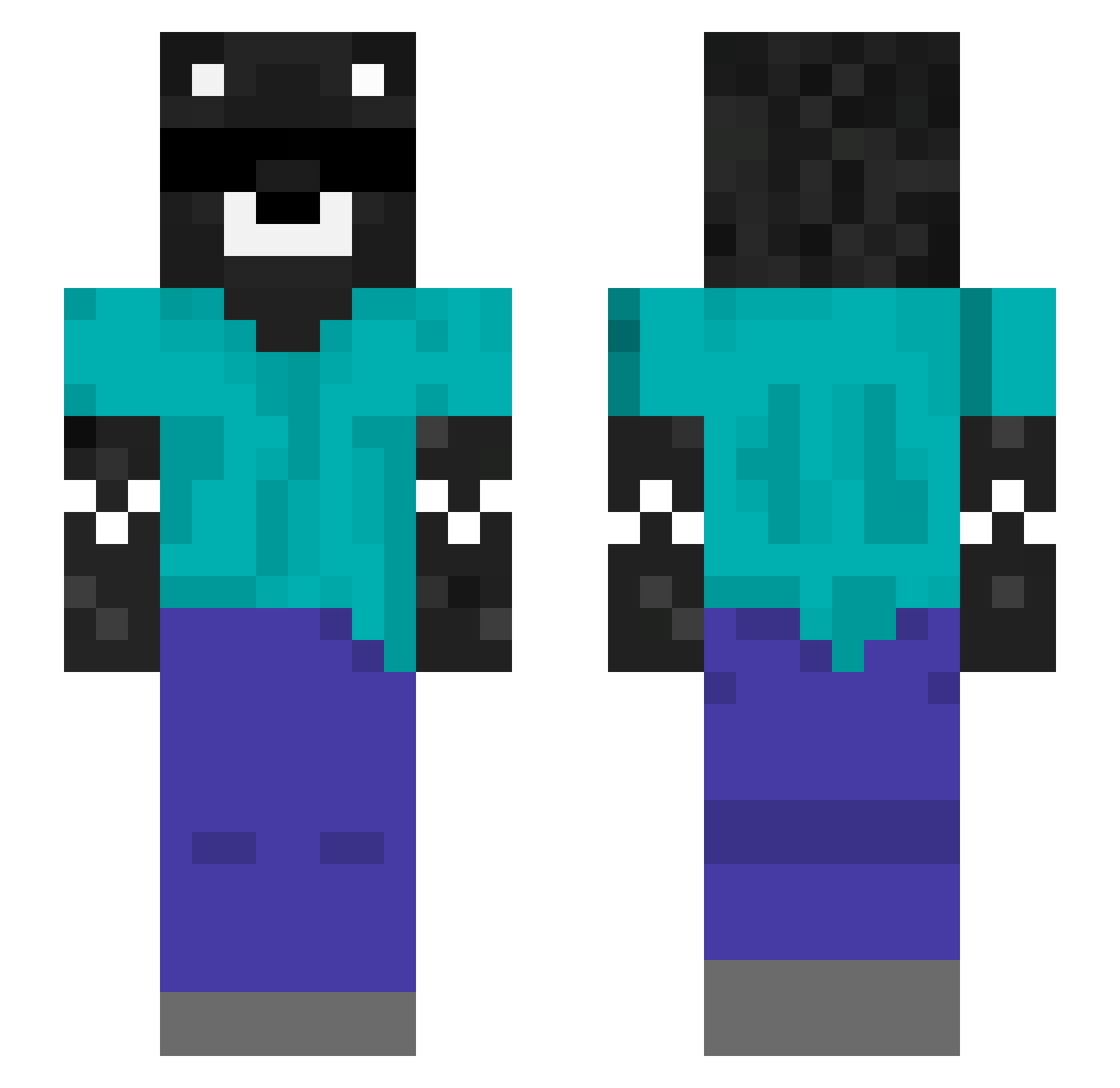 DeyvisYT45 Minecraft skin, front and back view