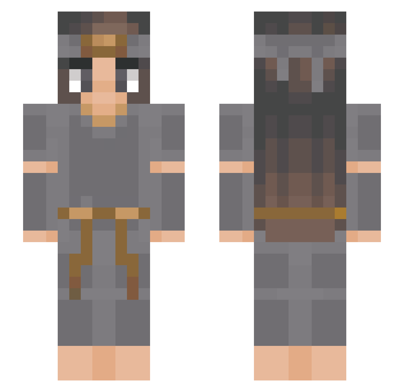 Vinamy Minecraft skin, front and back view