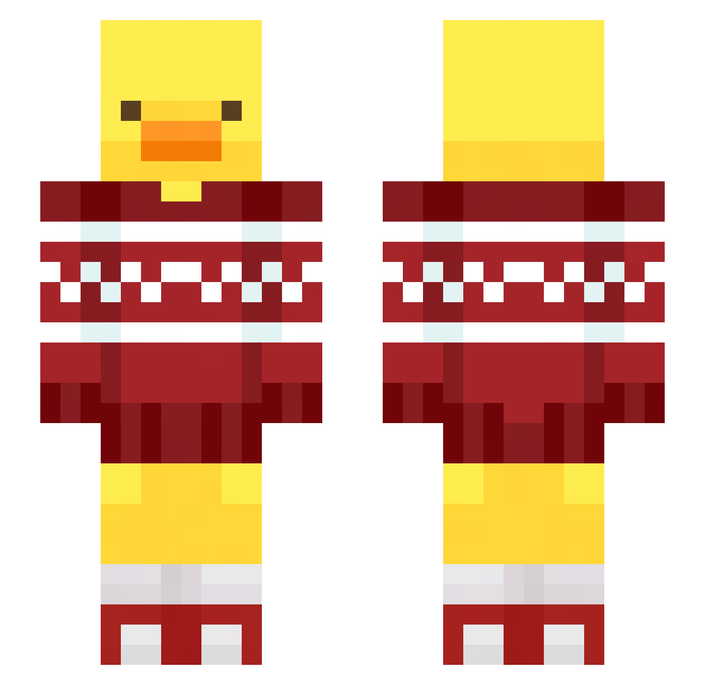 Quackzer57 Minecraft skin, front and back view