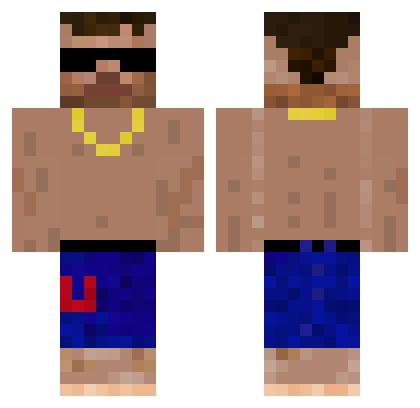 Fuxroice Minecraft skin, front and back view