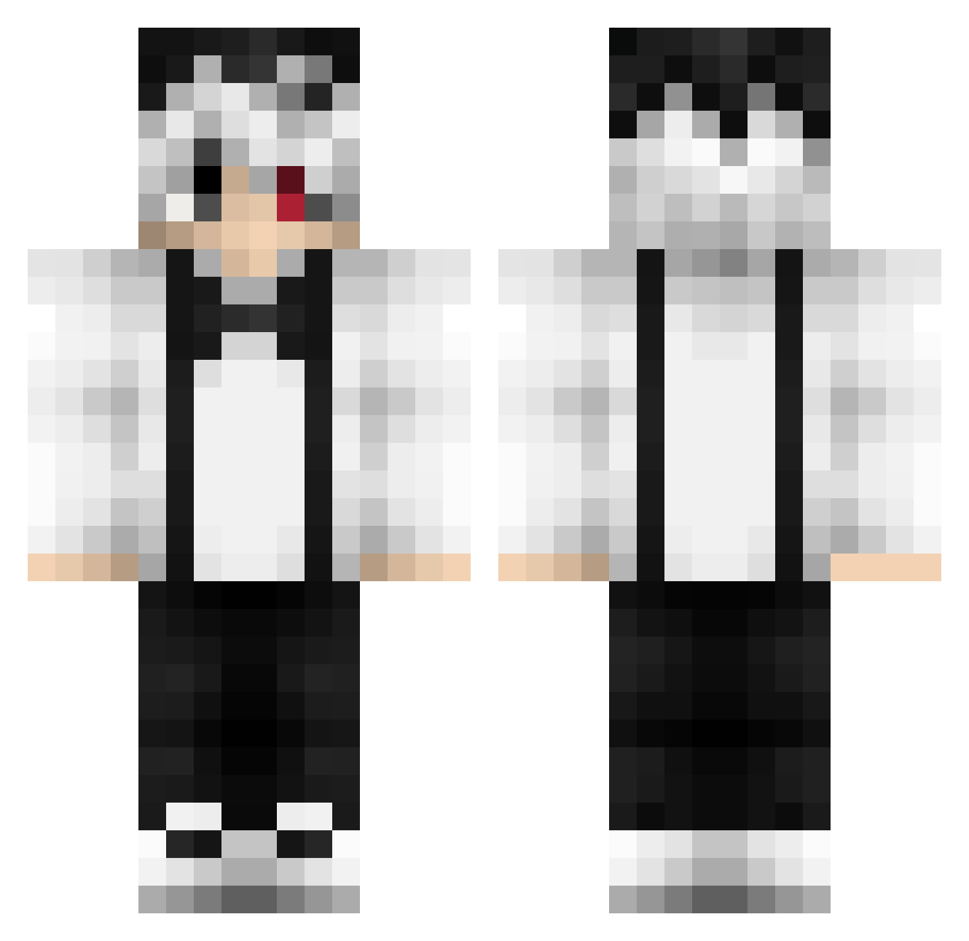 R1ss1K Minecraft skin, front and back view