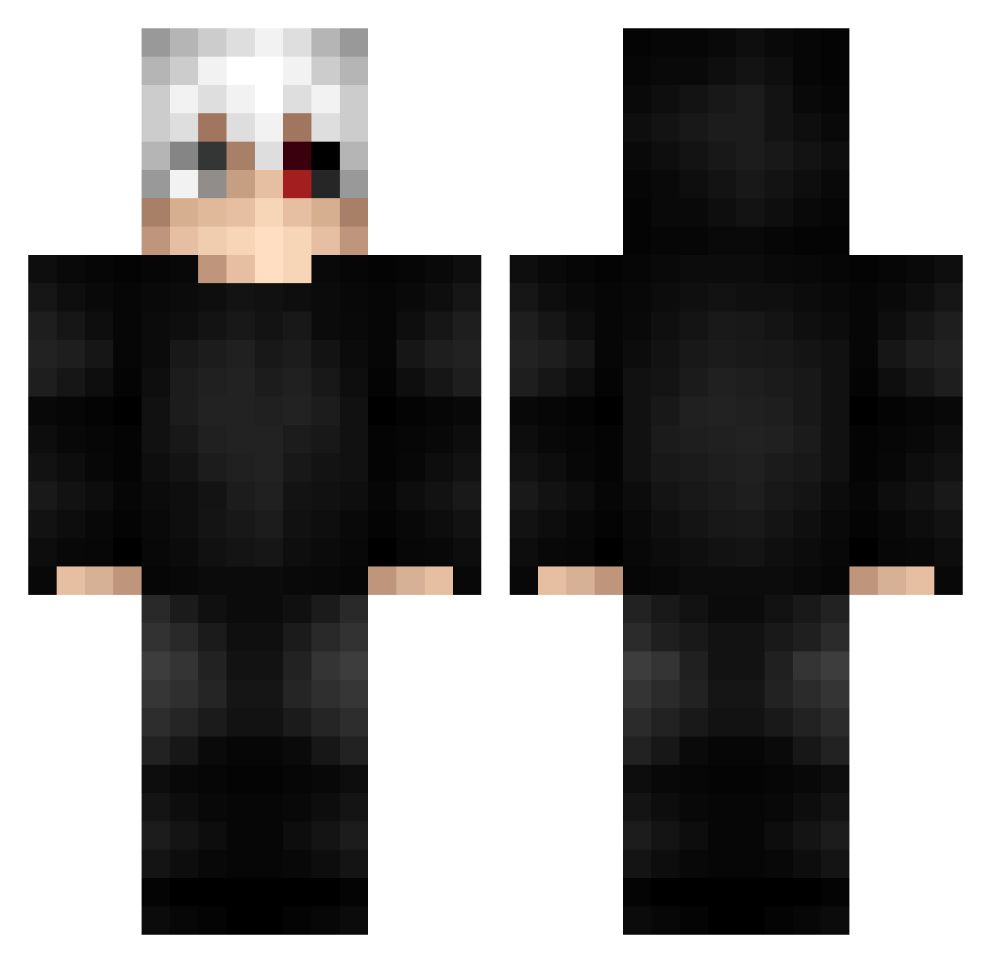 Psoflare Minecraft skin, front and back view