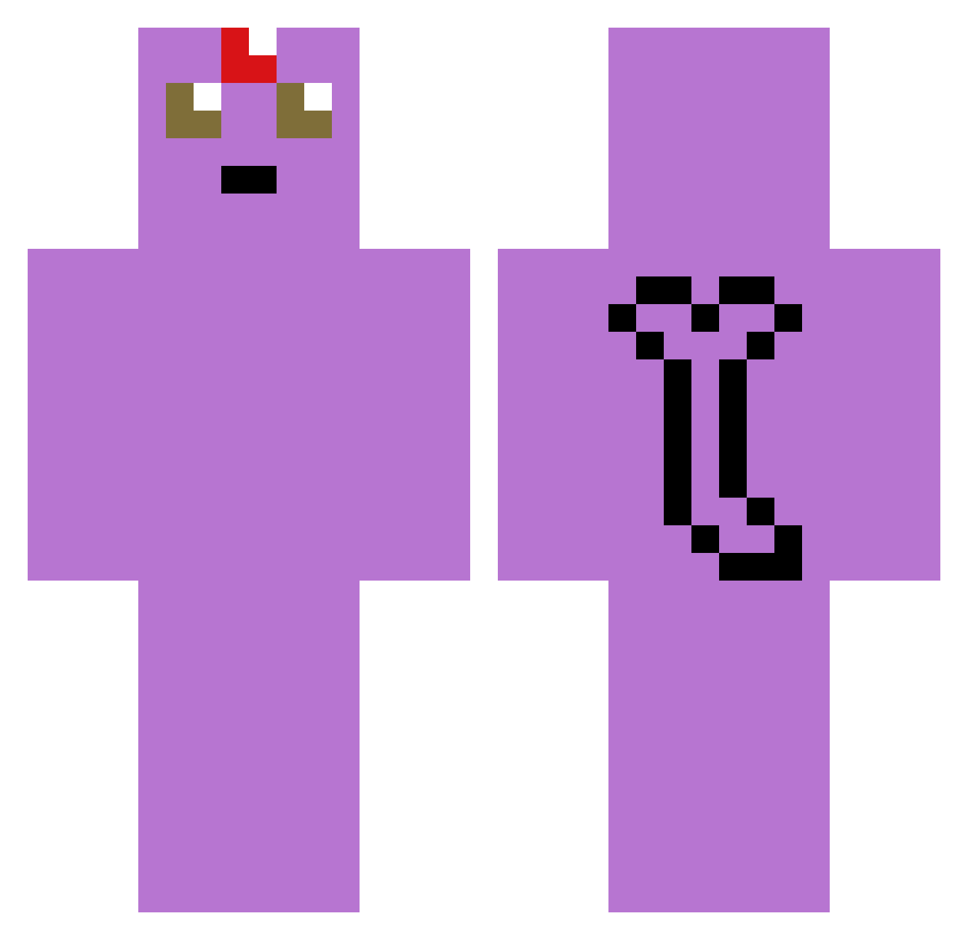 not_nashi Minecraft skin, front and back view