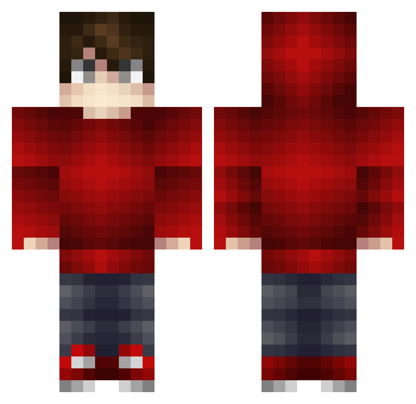 VoiDDer Minecraft skin, front and back view
