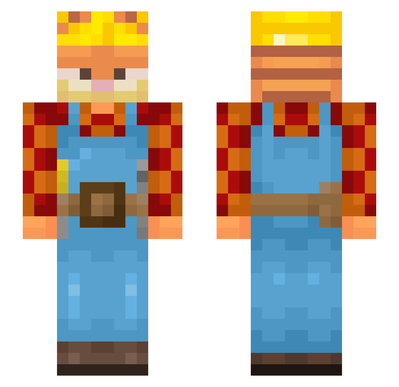 MajoMac Minecraft skin, front and back view