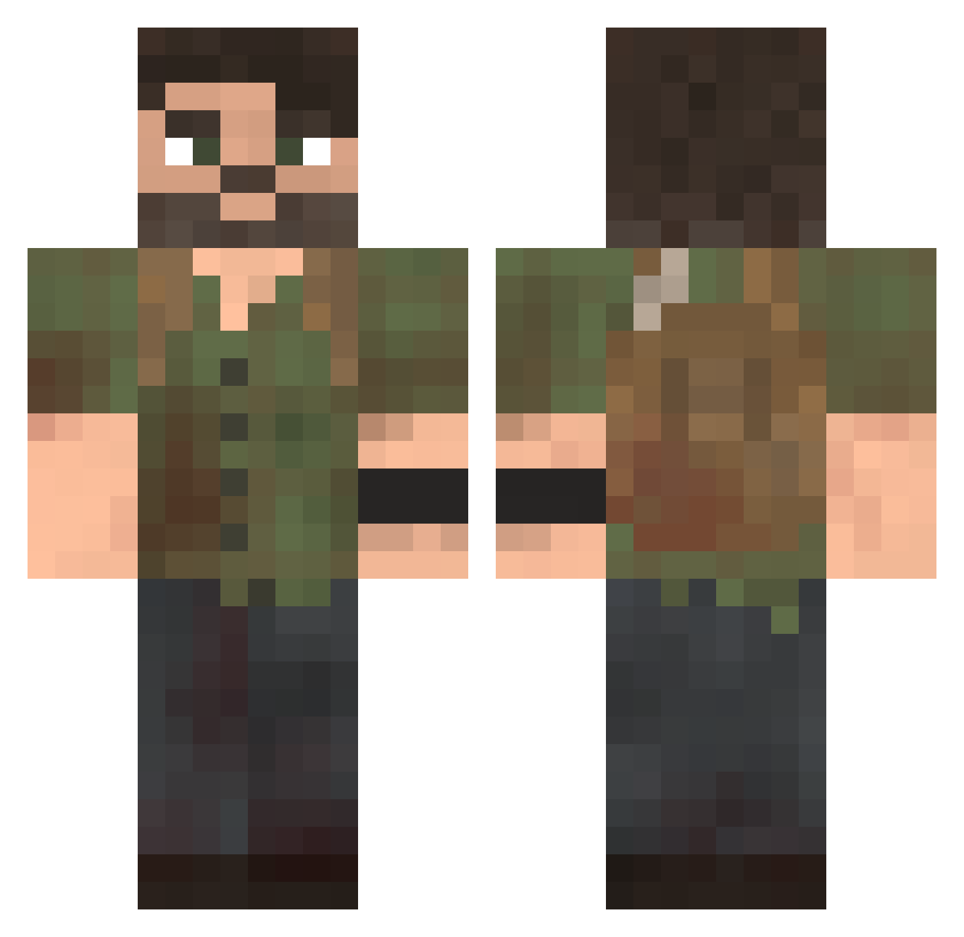 gergp Minecraft skin, front and back view