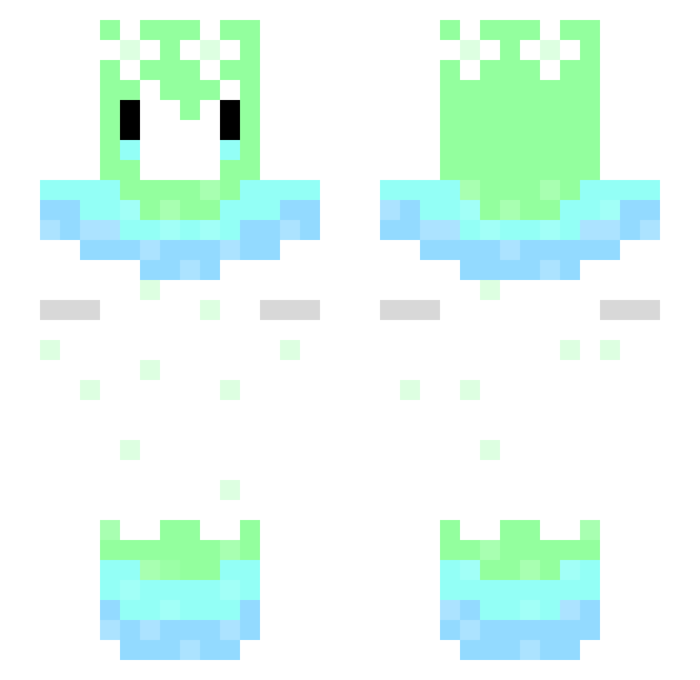 SuperJxl Minecraft skin, front and back view