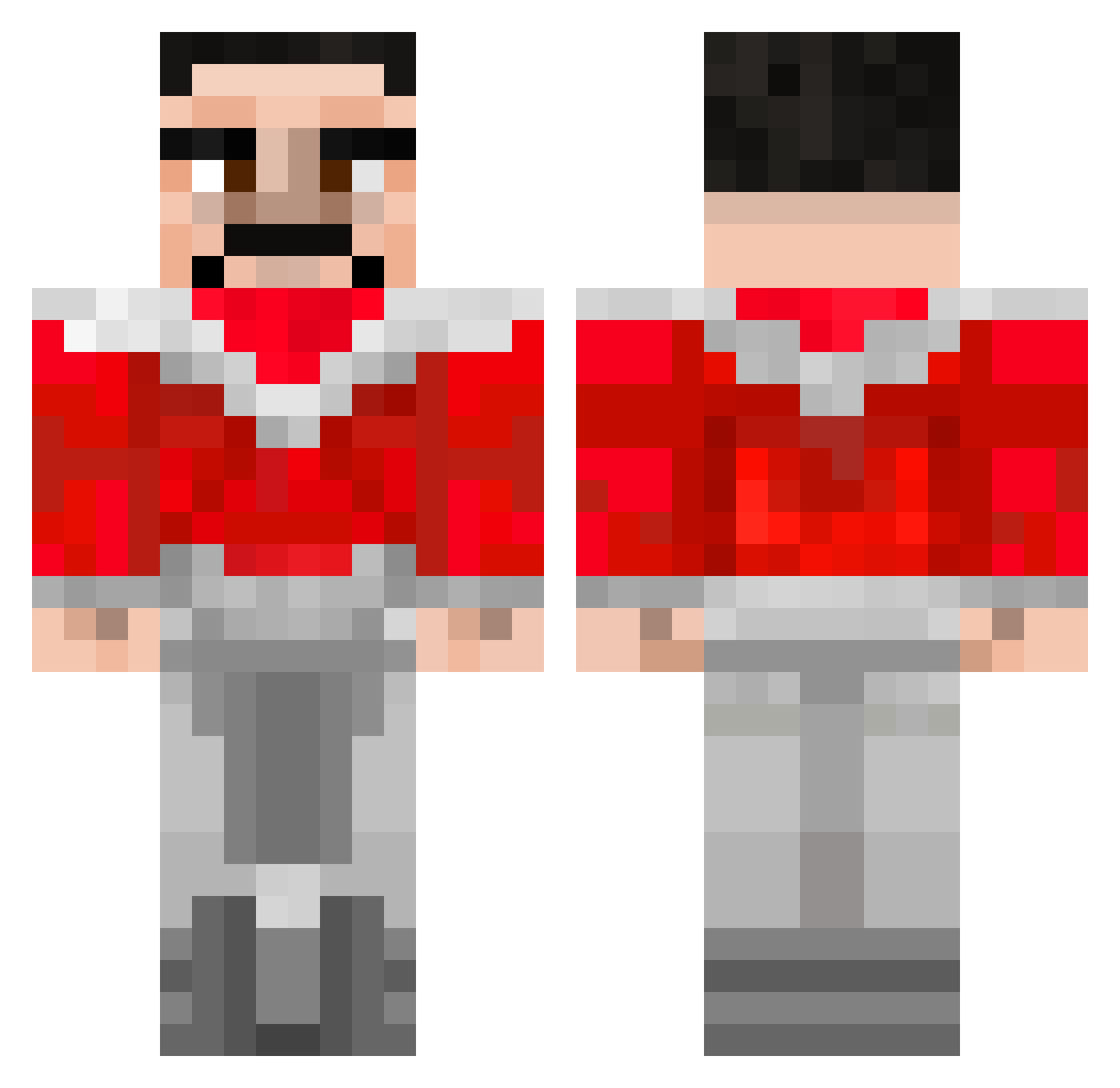 fittirik Minecraft skin, front and back view