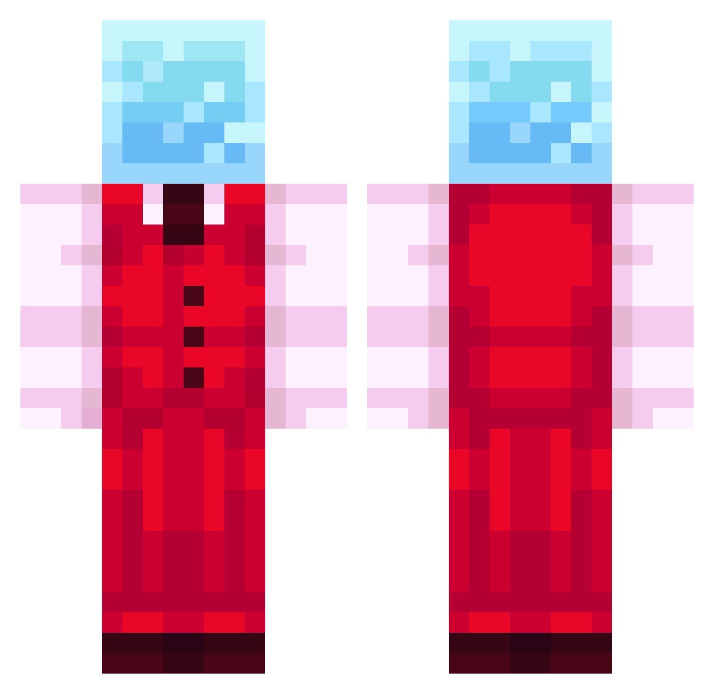 captaincries Minecraft skin, front and back view