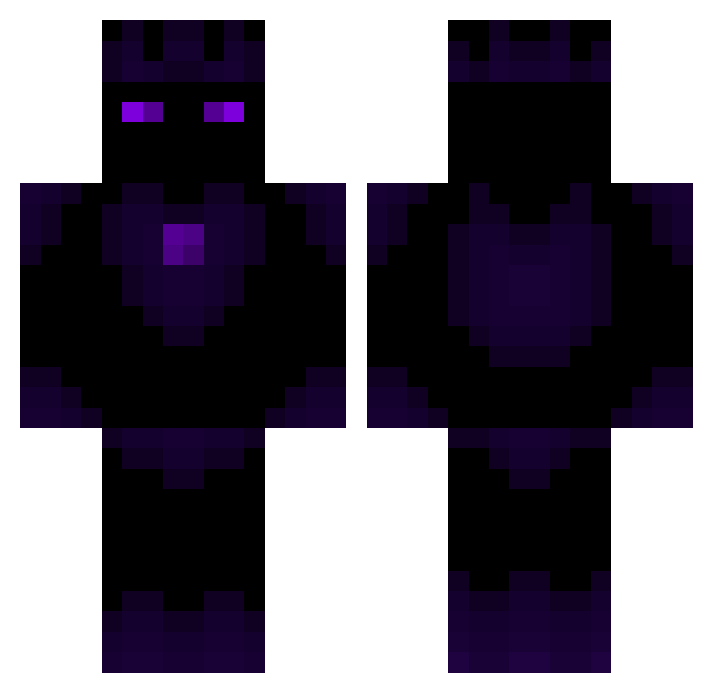 halophile Minecraft skin, front and back view