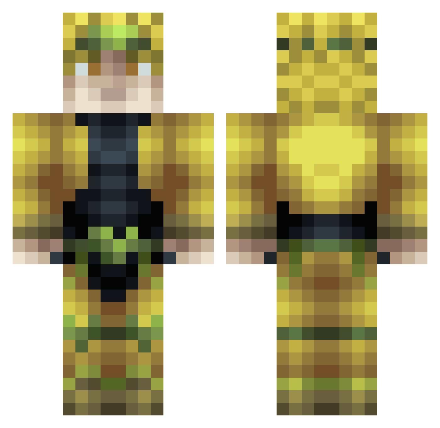 MeneerAura Minecraft skin, front and back view