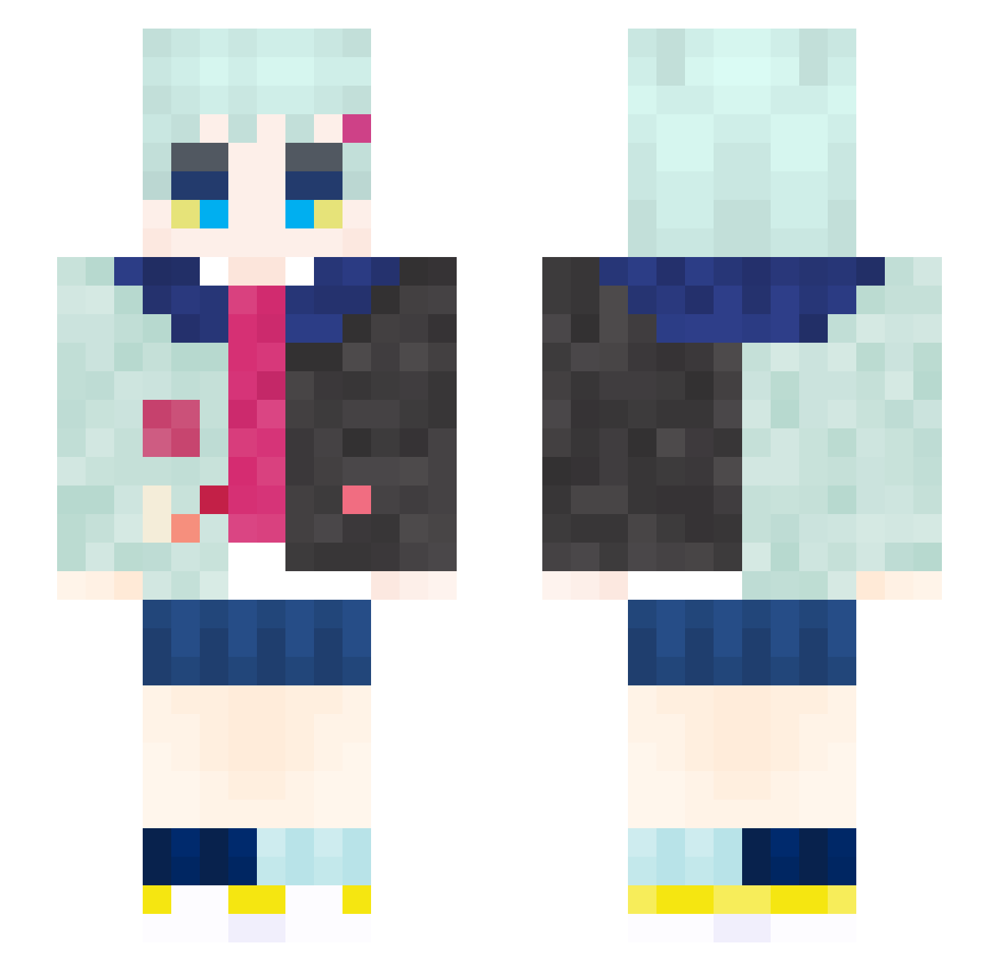 jam7071 Minecraft skin, front and back view
