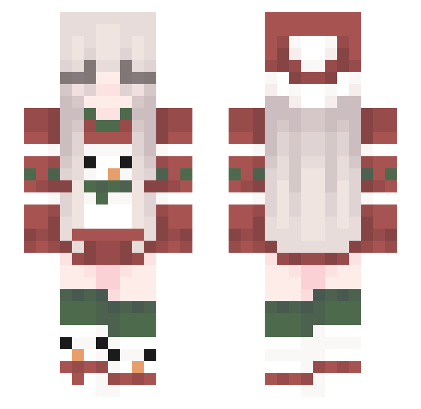 ameli774 Minecraft skin, front and back view